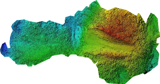 Bathymetric survey vessel and equipment at sea