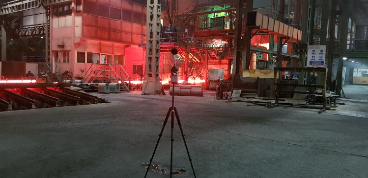 Noise monitoring equipment in use